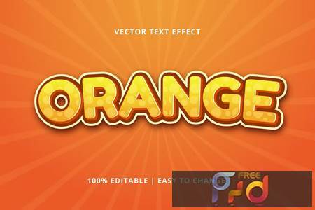 Orange 3D - Text Effect Editable GCTQJYS 1