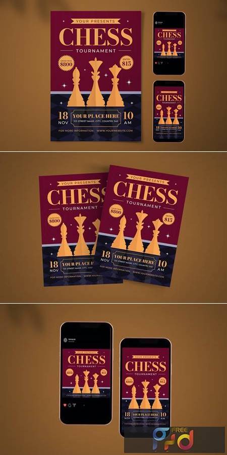 Chess Tournament Flyer Set CYQJ8VP 1