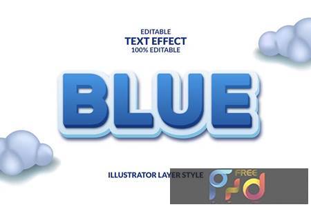 BLUE illustrator text effect YB7LD4M 1