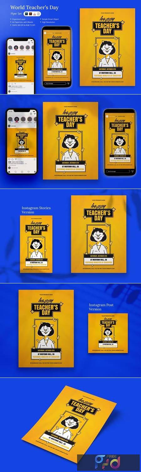 FreePsdVn.com 2211468 TEMPLATE ginu world teachers day flyer set hyemkvn