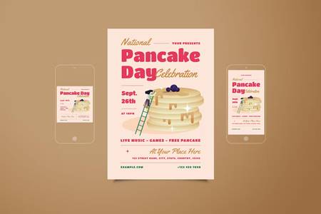 FreePsdVn.com 2212177 TEMPLATE national pancake day flyer set 42698be cover