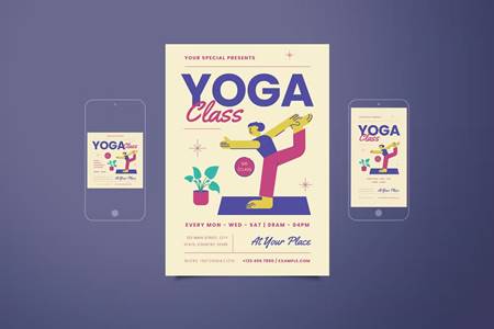 FreePsdVn.com 2212184 TEMPLATE yoga class flyer set ecedlcs cover
