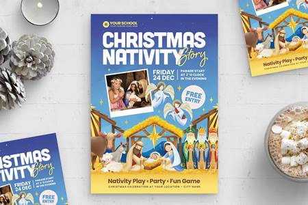 FreePsdVn.com 2212420 TEMPLATE christmas school nativity flyer template fukgumj cover