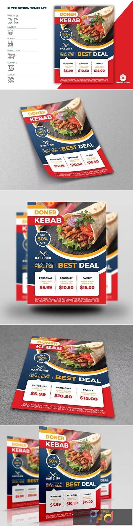 FreePsdVn.com 2301016 TEMPLATE doner kebab restaurant flyer template 4sy25ms