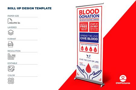 FreePsdVn.com 2301124 TEMPLATE blood donation signage banner roll up template jjvee9c cover