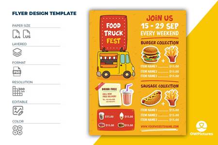 FreePsdVn.com 2301133 TEMPLATE food truck menu flyer template t6b8amg cover
