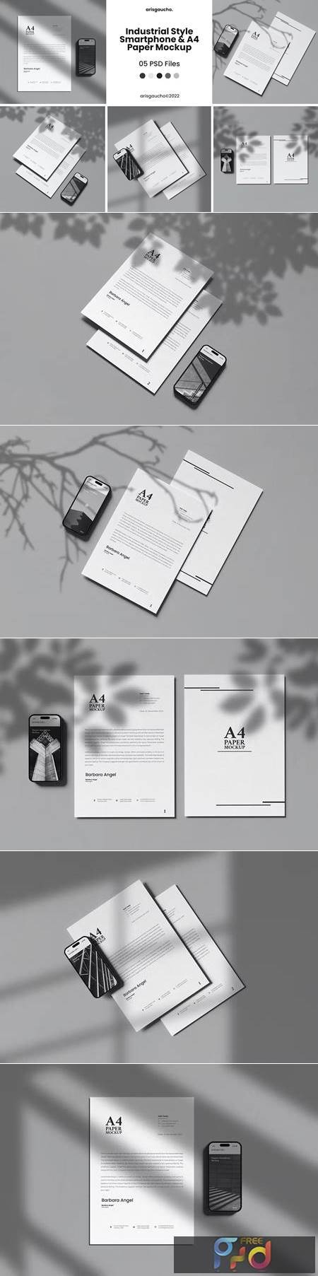FreePsdVn.com 2301157 MOCKUP industrial style smartphone and a4 paper mockup yz844cm