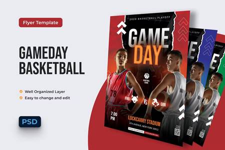 FreePsdVn.com 2301211 TEMPLATE gameday basketball flyer psd template pkbrtnn cover