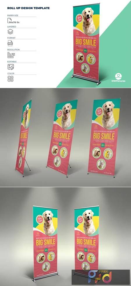 Pet Care Center Signage Banner Roll Up Template Y6HH26Z 1