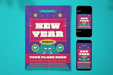 FreePsdVn.com 2301504 TEMPLATE new year party flyer set 12 8edcy2z cover