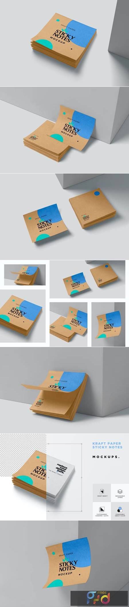 FreePsdVn.com 2302006 MOCKUP kraft paper sticky notes mockups fs7d526