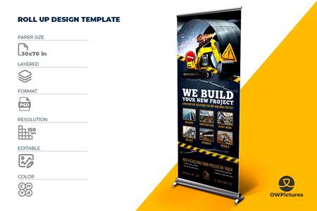 FreePsdVn.com 2302023 TEMPLATE construction business signage roll up template f2snrd4 cover
