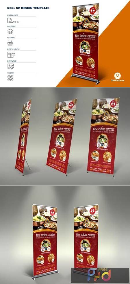 Indian Restaurant Signage Banner Roll Up Template HNF9F9S 1
