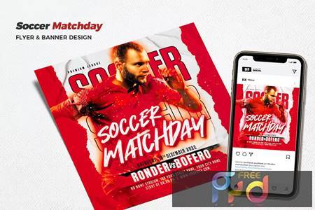 Soccer Matchday Flyer Poster C9V9VXC 1