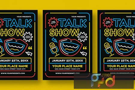 Neon Talk Show Flyer X9Q8QJF 1