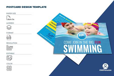 FreePsdVn.com 2302069 TEMPLATE swimming postcard template ffzu6cr cover