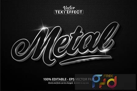 Metal - Editable Text Effect, Silver Font Style 789GY4Z 1