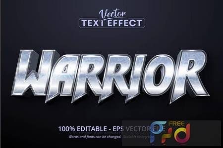 Warrior - Editable Text Effect, Silver Font Style PAC9T6B 1