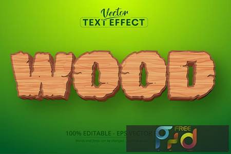 Wood - Editable Text Effect, Cartoon Font Style 6YK92T7 1