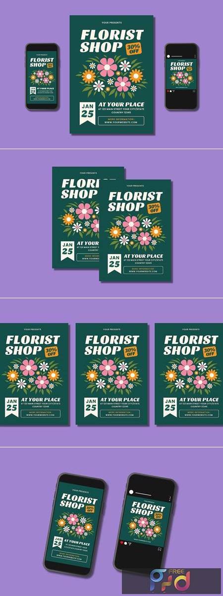 Florist Shop Flyer Set 3DV78FP 1