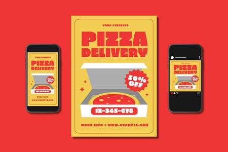 FreePsdVn.com 2302245 TEMPLATE pizza delivery flyer set 3vda2r2 cover