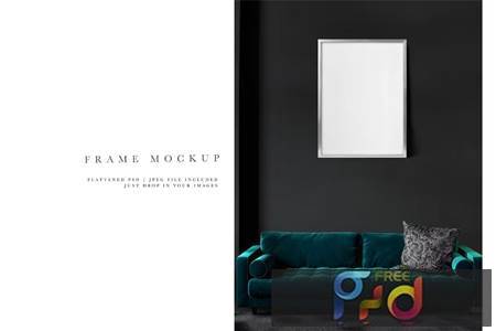 Frame Mockup #2611, White Portrait Frame, Interior TKGKJR6 1