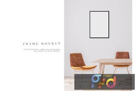 Frame Mockup #2632, Black Portrait Frame, Interior KHA4Z4D 1