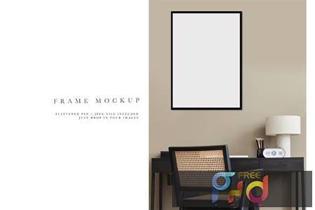 Frame Mockup #2686, Black Portrait Frame, Interior 4TBC2J9 1