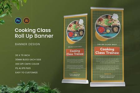 FreePsdVn.com 2302276 TEMPLATE cooking class roll up banner 2zemfpe cover