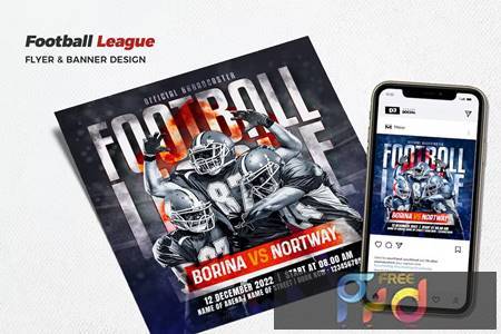 Football League Flyer And Social Media Promotion 6GYDA8Z 1
