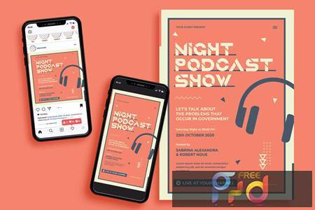 Podcast Flyer Template 2CTAR3L 1