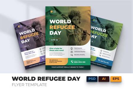 FreePsdVn.com 2302300 TEMPLATE world refugee day flyer ai eps template uy34ztr cover
