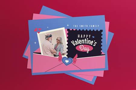FreePsdVn.com 2302341 TEMPLATE pink flat design valentine greeting card postcard nsupj27 cover