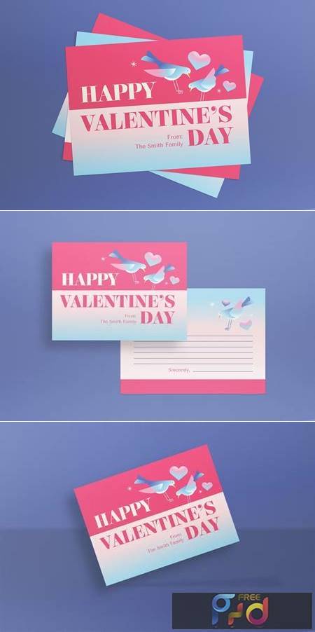 Pink Modern Valentine Greeting Card Postcard QDGDGES 1