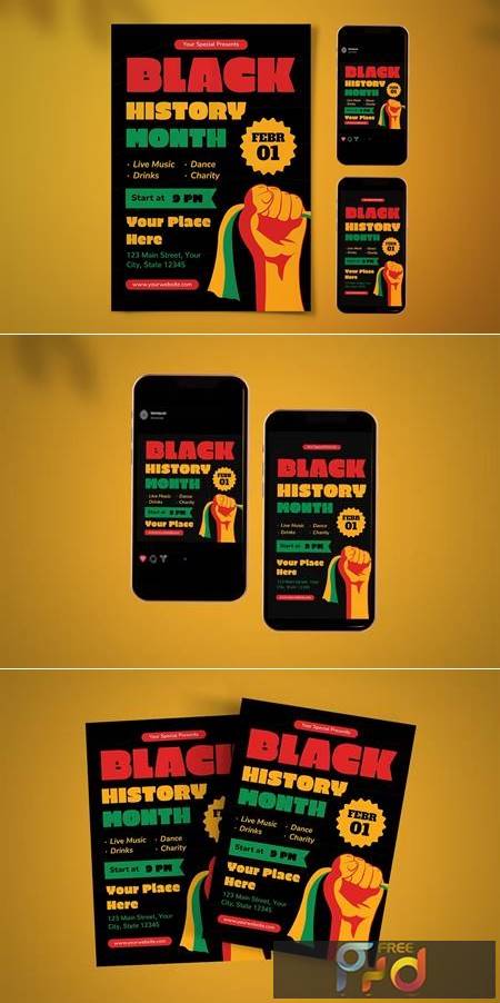 Black History Month Flyer Set 785WHZV 1