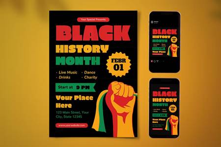 FreePsdVn.com 2302447 TEMPLATE black history month flyer set 785whzv cover