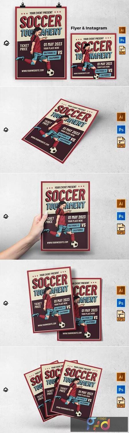 Soccer Tournament Flyer & Instagram Post 7JQ8D2J 1