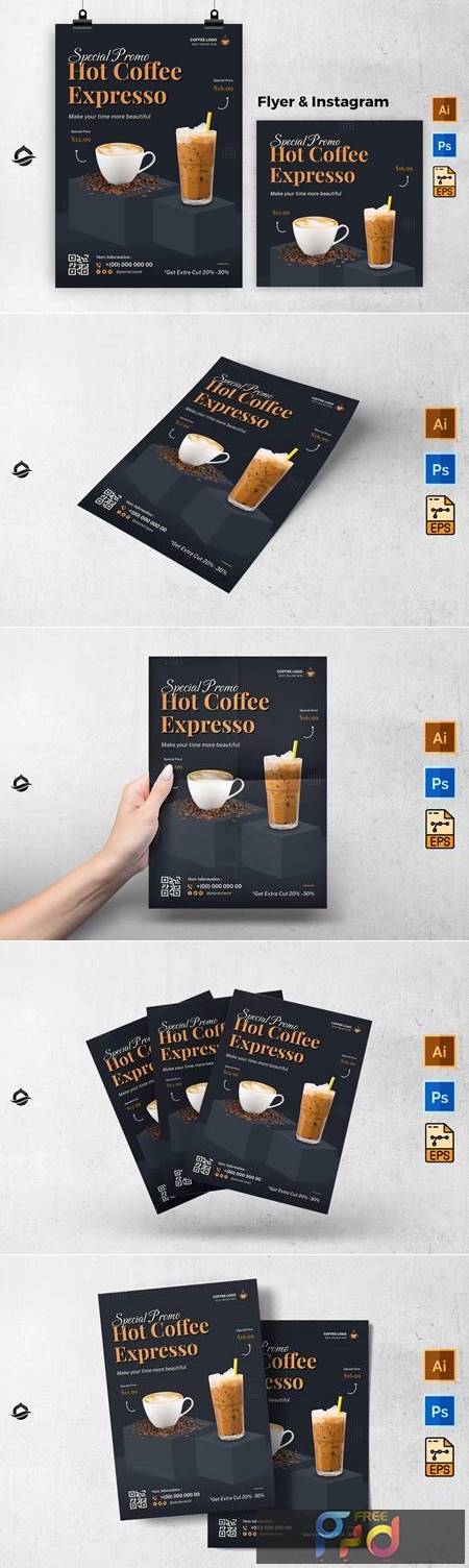 Special Promo Hot Coffee Flyer & Instagram Post 42CD9Q7 1