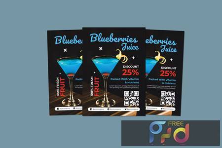 Blueberries Juice Flyers RZHXX5S 1