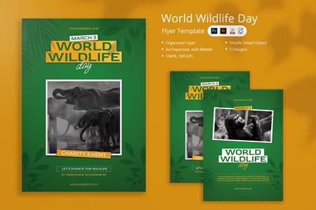 Freepsdvn.com 2303209 Template Gajan World Wildlife Day Flyer Wtrhefj Cover