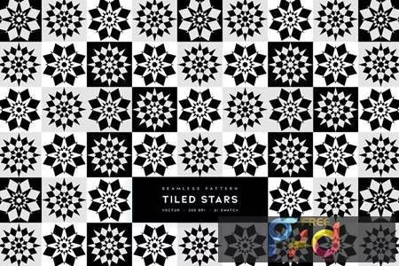 Tiled Stars Vector Seamless Pattern 79Y6PWJ 1