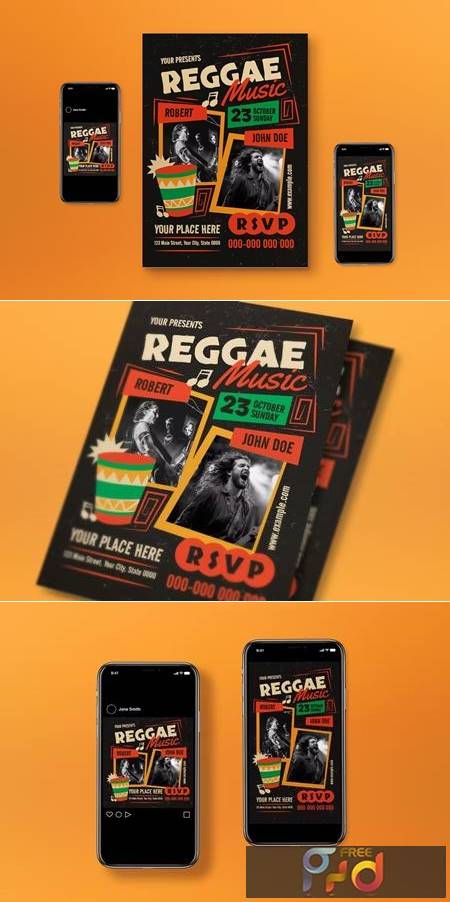 Brown Reggae Music Festival Flyer Set MDZ7ZS5 1