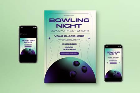 FreePsdVn.com 2303336 TEMPLATE purple gradient bowling night flyer set 2r5q96l cover