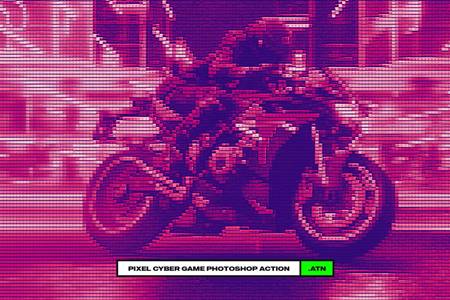 Freepsdvn.com 2303406 Action Pixel Cyber Game Photoshop Action Yltdwcy Cover