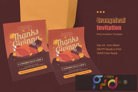 Orangeleaf Party Invitation TRBL3KV 1