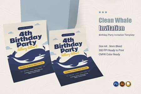 FreePsdVn.com 2303486 TEMPLATE clean whale birthday invitation 22eda3s cover