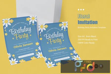 Floral Birthday Invitation 4G3PF4S 1
