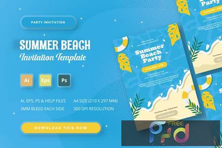 Summer Beach Party - Invitation EKAZ8H6 1