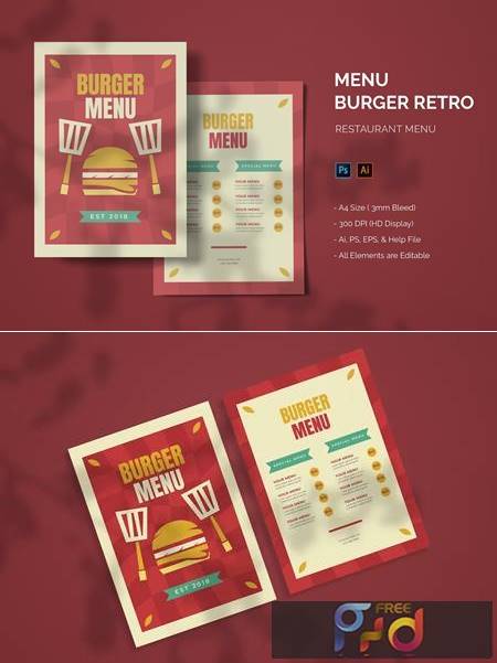 Burger Retro - Food Menu 5YY3Q5A 1