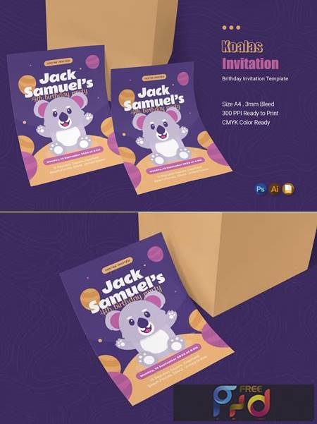 Koalas - Birthday Invitation NDRZR72 1